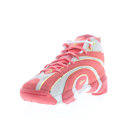 Reebok Shaqnosis Angel Reese Mens Red Suede Lace Up Lifestyle Sneakers Shoes