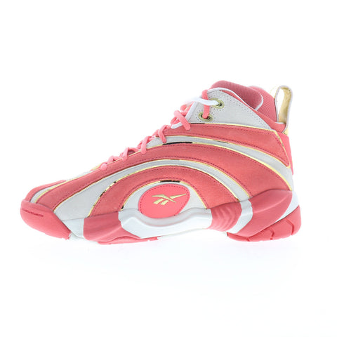 Reebok Shaqnosis Angel Reese Mens Red Suede Lace Up Lifestyle Sneakers Shoes