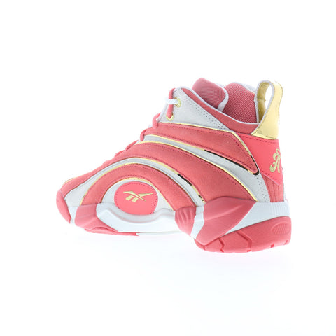 Reebok Shaqnosis Angel Reese Mens Red Suede Lace Up Lifestyle Sneakers Shoes