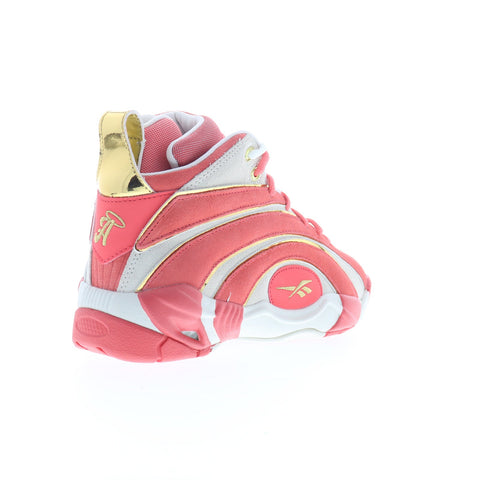 Reebok Shaqnosis Angel Reese Mens Red Suede Lace Up Lifestyle Sneakers Shoes