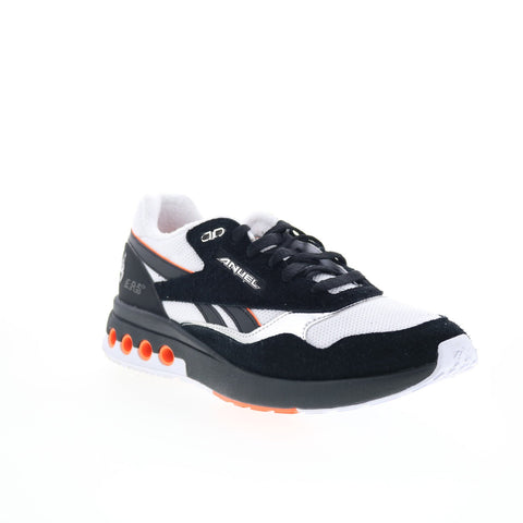 Reebok ERS World Anuel Mens Black Suede Lace Up Lifestyle Sneakers Shoes