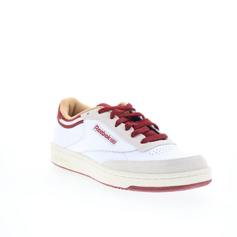 Reebok Club C 85 Mens White Leather Lace Up Lifestyle Sneakers Shoes