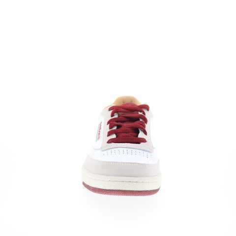 Reebok Club C 85 Mens White Leather Lace Up Lifestyle Sneakers Shoes
