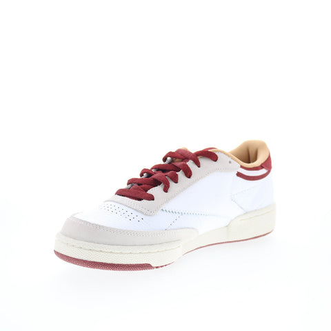 Reebok Club C 85 Mens White Leather Lace Up Lifestyle Sneakers Shoes