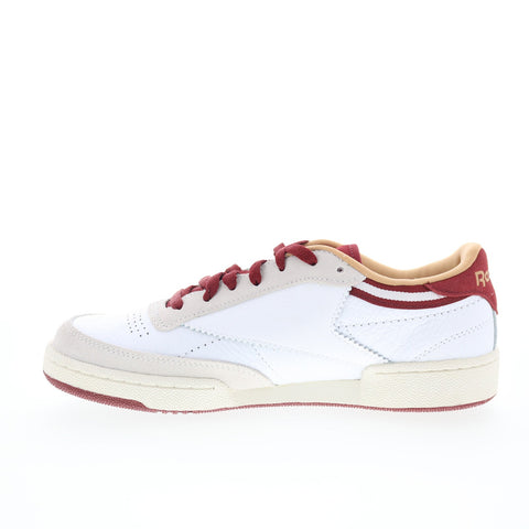 Reebok Club C 85 Mens White Leather Lace Up Lifestyle Sneakers Shoes
