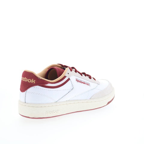 Reebok Club C 85 Mens White Leather Lace Up Lifestyle Sneakers Shoes