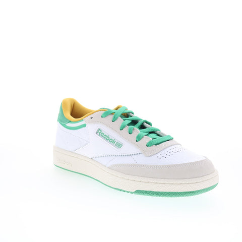 Reebok Club C 85 Mens White Leather Lace Up Lifestyle Sneakers Shoes