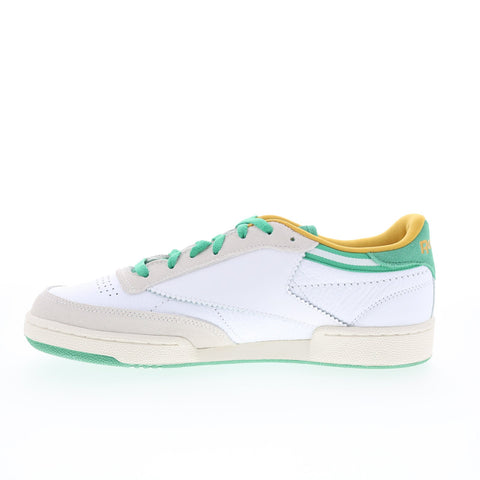 Reebok Club C 85 Mens White Leather Lace Up Lifestyle Sneakers Shoes