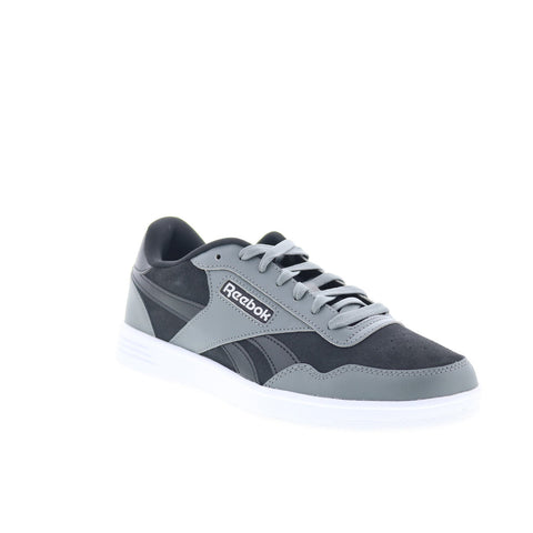 Reebok Court Advance Mens Black Leather Lace Up Lifestyle Sneakers Shoes