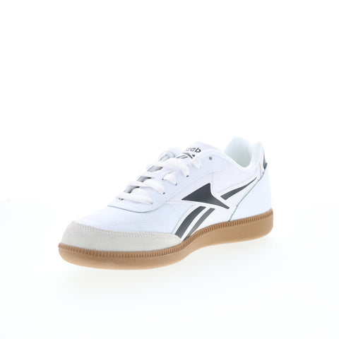 Reebok Finale Mens White Leather Lace Up Lifestyle Sneakers Shoes