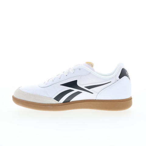 Reebok Finale Mens White Leather Lace Up Lifestyle Sneakers Shoes