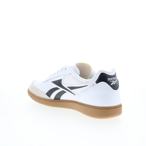 Reebok Finale Mens White Leather Lace Up Lifestyle Sneakers Shoes