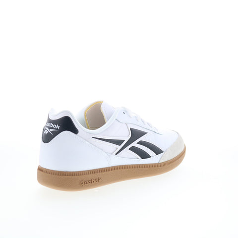 Reebok Finale Mens White Leather Lace Up Lifestyle Sneakers Shoes