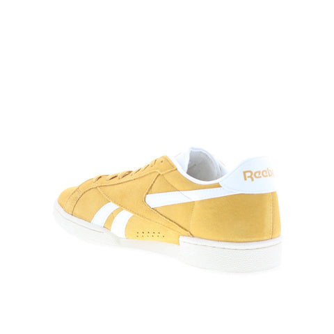 Reebok Club C Grounds UK Mens Yellow Suede Lace Up Lifestyle Sneakers Shoes