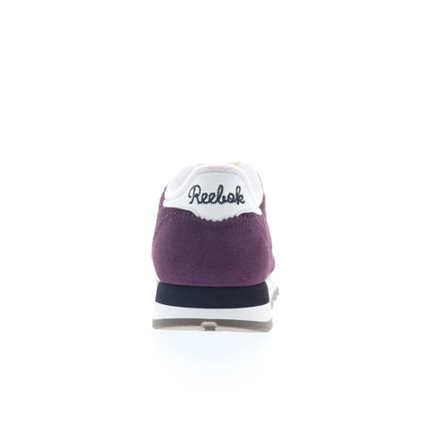 Reebok Classic Leather Mens Purple Suede Lace Up Lifestyle Sneakers Shoes