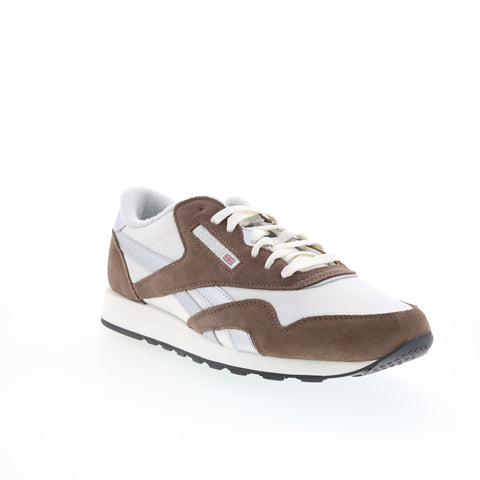 Reebok Classic Nylon Mens Gray Suede Lace Up Lifestyle Sneakers Shoes