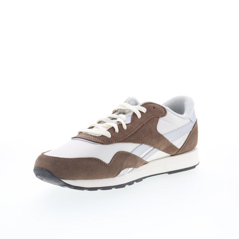 Reebok Classic Nylon Mens Gray Suede Lace Up Lifestyle Sneakers Shoes