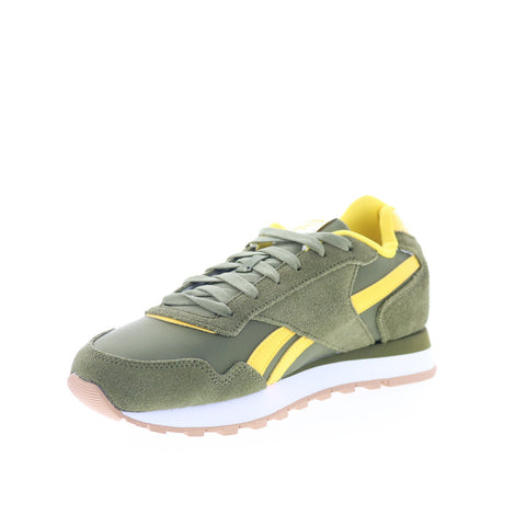 Reebok Glide Mens Green Suede Lace Up Lifestyle Sneakers Shoes