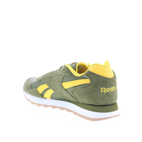 Reebok Glide Mens Green Suede Lace Up Lifestyle Sneakers Shoes