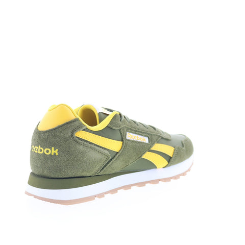 Reebok Glide Mens Green Suede Lace Up Lifestyle Sneakers Shoes