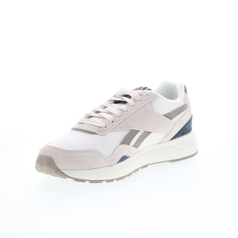 Reebok GL1100 Mens Beige Suede Lace Up Lifestyle Sneakers Shoes