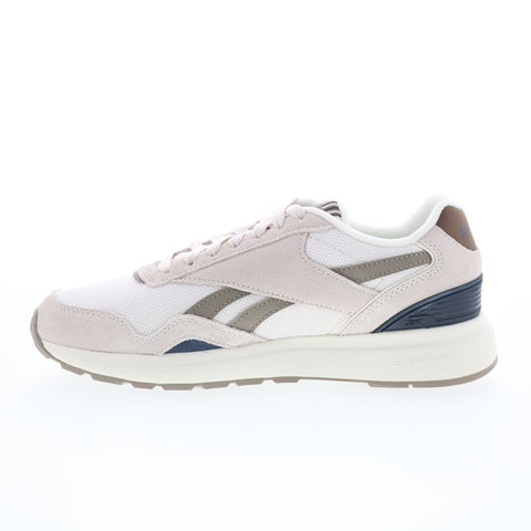 Reebok GL1100 Mens Beige Suede Lace Up Lifestyle Sneakers Shoes
