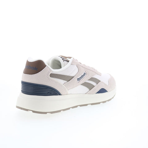 Reebok GL1100 Mens Beige Suede Lace Up Lifestyle Sneakers Shoes