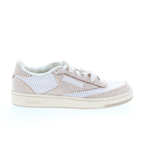Reebok Club C 85 Mens Beige Mesh Lace Up Lifestyle Sneakers Shoes