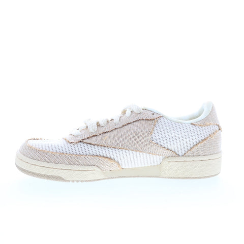 Reebok Club C 85 Mens Beige Mesh Lace Up Lifestyle Sneakers Shoes