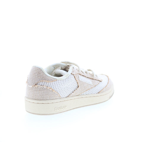 Reebok Club C 85 Mens Beige Mesh Lace Up Lifestyle Sneakers Shoes