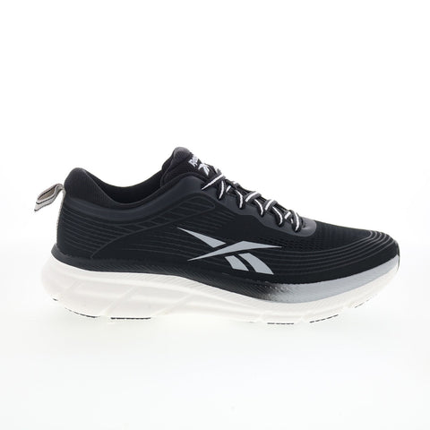 Reebok Road Strider Mens Black Canvas Lace Up Athletic Running Shoes