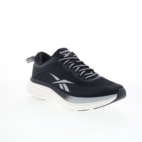 Reebok Road Strider Mens Black Canvas Lace Up Athletic Running Shoes