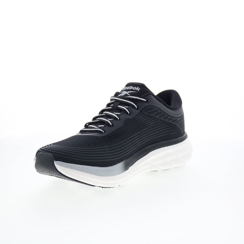 Reebok Road Strider Mens Black Canvas Lace Up Athletic Running Shoes