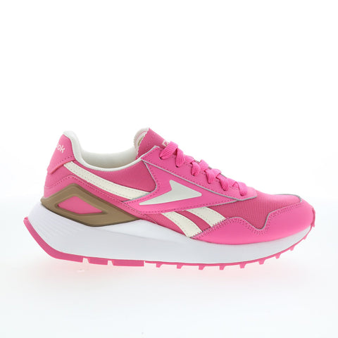 Reebok International Womens Pink Canvas Lace Up Lifestyle Sneakers Shoes