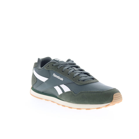 Reebok Glide Low Mens Green Suede Lace Up Lifestyle Sneakers Shoes