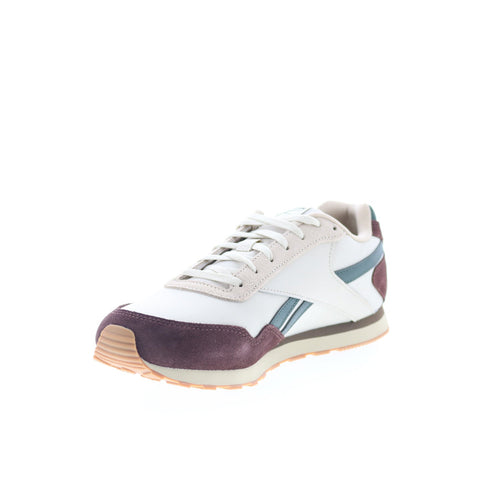 Reebok Glide Low Mens White Suede Lace Up Lifestyle Sneakers Shoes