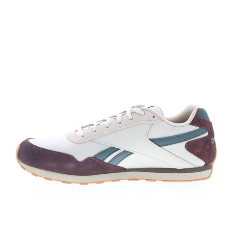 Reebok Glide Low Mens White Suede Lace Up Lifestyle Sneakers Shoes