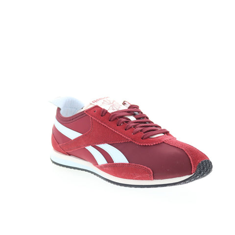 Reebok R400 Mens Burgundy Suede Lace Up Lifestyle Sneakers Shoes