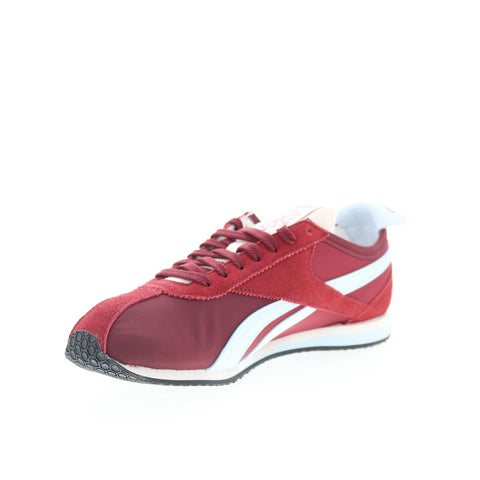 Reebok R400 Mens Burgundy Suede Lace Up Lifestyle Sneakers Shoes