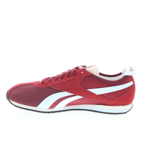 Reebok R400 Mens Burgundy Suede Lace Up Lifestyle Sneakers Shoes