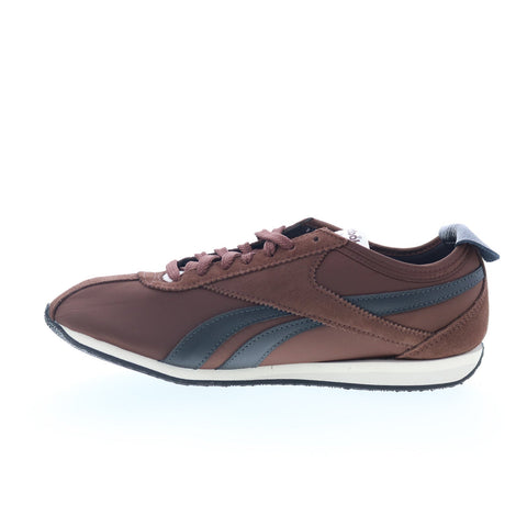 Reebok R400 Mens Brown Leather Lace Up Lifestyle Sneakers Shoes