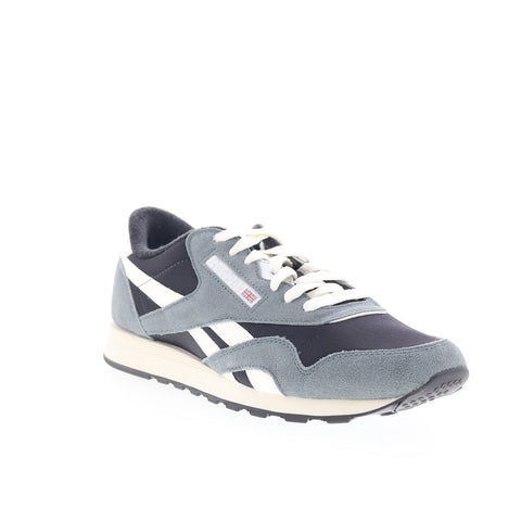 Reebok Classic Nylon Mens Black Suede Lace Up Lifestyle Sneakers Shoes