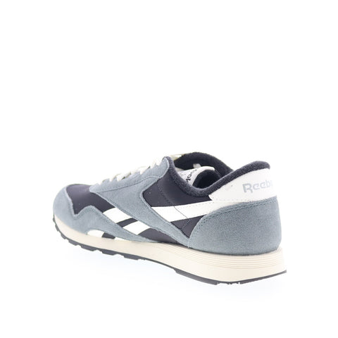 Reebok Classic Nylon Mens Black Suede Lace Up Lifestyle Sneakers Shoes