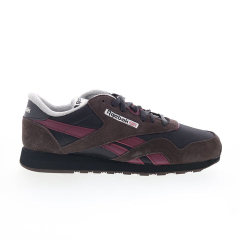 Reebok Classic Nylon Mens Black Suede Lace Up Lifestyle Sneakers Shoes
