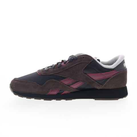 Reebok Classic Nylon Mens Black Suede Lace Up Lifestyle Sneakers Shoes