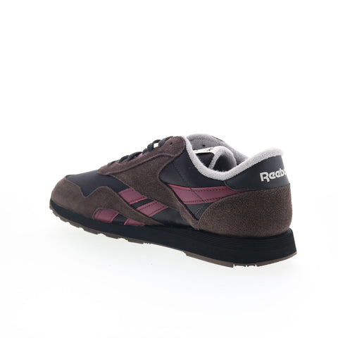 Reebok Classic Nylon Mens Black Suede Lace Up Lifestyle Sneakers Shoes