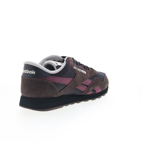 Reebok Classic Nylon Mens Black Suede Lace Up Lifestyle Sneakers Shoes