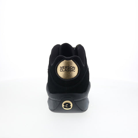 Reebok Question Low Mens Black Suede Lace Up Athletic Basketball Shoes