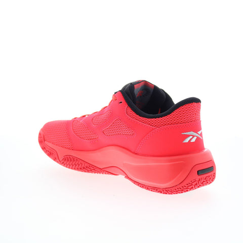 Reebok Engine LT Mens Red Mesh Lace Up Lifestyle Sneakers Shoes