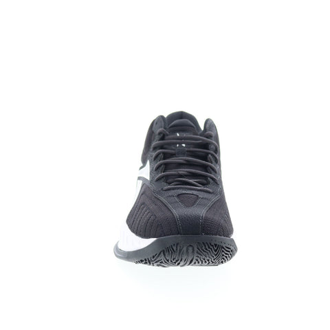 Reebok Press Mens Black Canvas Lace Up Athletic Basketball Shoes